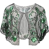 BABEYOND 1920s Shawl Wraps Sequin Beaded Evening Cape Bridal Shawl Bolero Flapper Cover Up