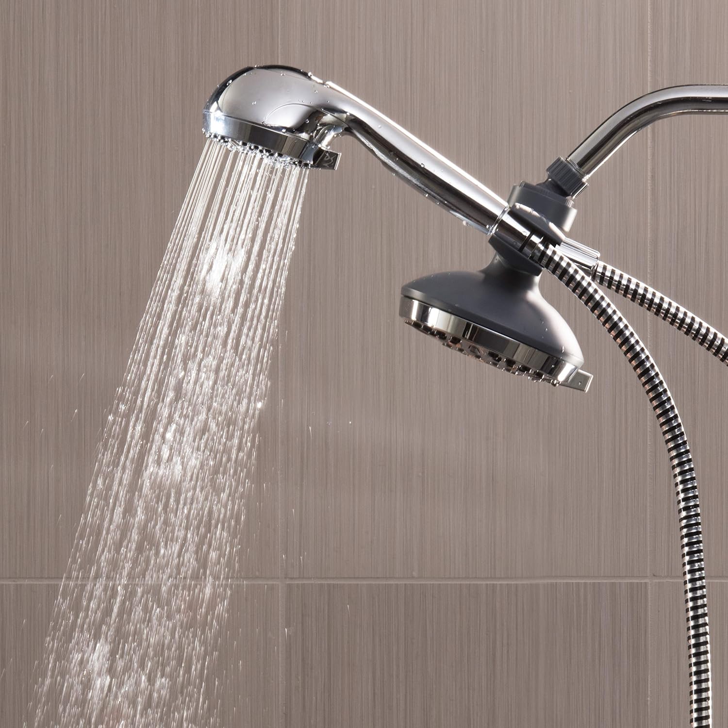 Waterpik High Pressure Shower Head Handheld Spray, 2-in-1 Dual System with 5-Foot Hose PowerPulse Therapeutic Massage, Chrome, 2.5 GPM XET-633-643 - - 