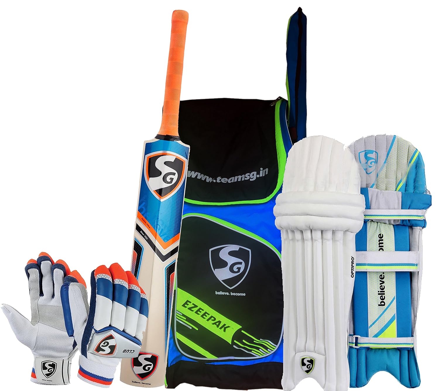 Buy SG Batting Cricket Kit Combo (Ezeepak Kitbag + RSD Spark Kashmir