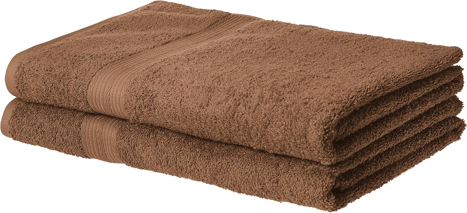 AmazonBasics FadeResistant Cotton Bath Sheet Towel Pack of 2, Acorn