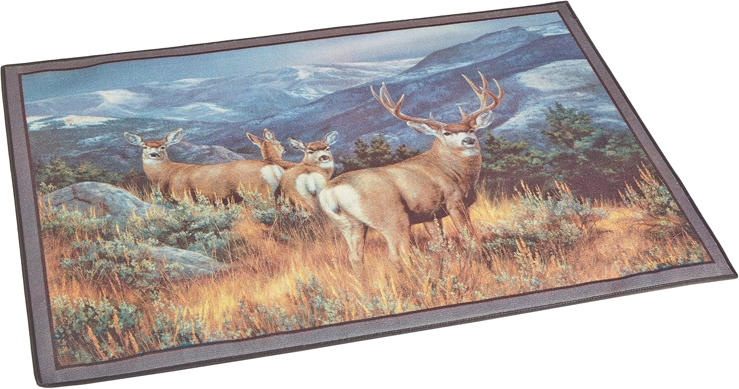 Custom Printed Rugs Wildlife Last Glance Mule Deer Novelty