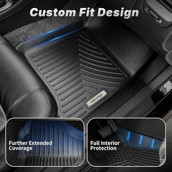 OEDRO FLOOR MATS FIT FOR 2020-2025 KIA TELLURIDE WITH 2ND BUCKET SEATS WITHOUT CENTER CONSOLE, ALL WEATHER FIT FOR KIA TELLURIDE ACCESSORIES FLOOR MATS LINERS 3 ROW & CARGO LINER CAR MATS SET