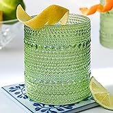 Kate Aspen Sage Green Hobnail Beaded Drinking Glasses Set of 6-10 oz Vintage Glassware, Holiday Entertaining Drinkware, Water & Cocktail Glasses - Great Christmas or Hostess Gift