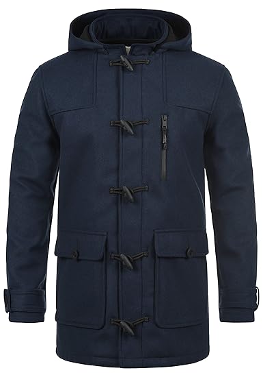 Redefined Rebel Mozart Herren Mantel Dufflecoat Wollmantel Lange warme Übergangsjacke mit Stehkragen