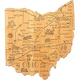 Totally Bamboo Destination Ohio State Shaped Cutting Board, Charcuterie and Cheese Serving Board – Ohio Gift for Home Décor or Everyday Kitchen Use