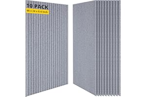 AUTORIFIC Acoustic Panels,10 Pack Sound Panels Noise Reducing for Walls,48"x24"x0.4" Soundproof Wall Panels,High-Density Acoustic Wall Panels,Decorative Wall Sound Absorbing Panel,Silver Gray