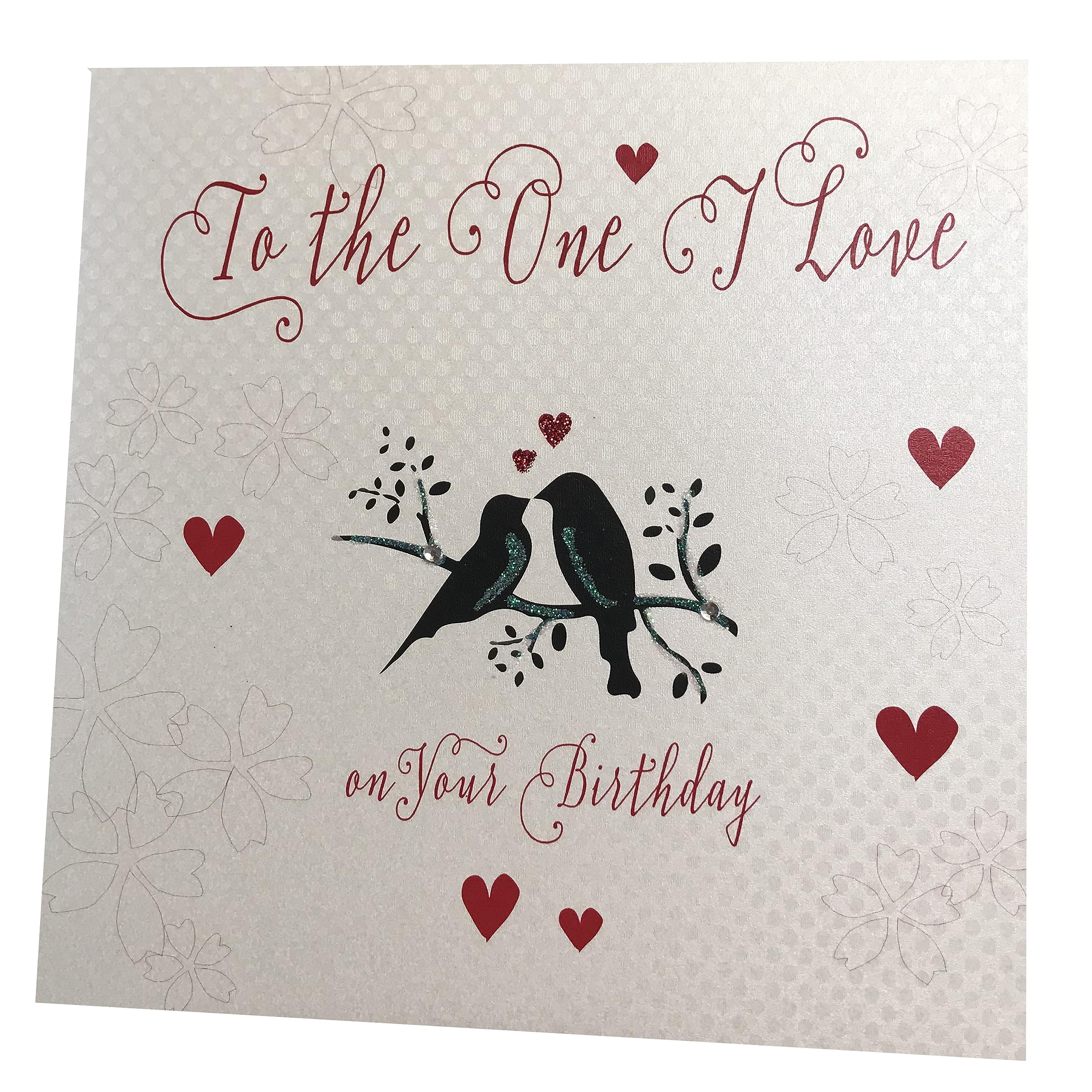 white cotton cards "To the One I love Birthday Card Handmade Birthday Card, White, WB171 NEW