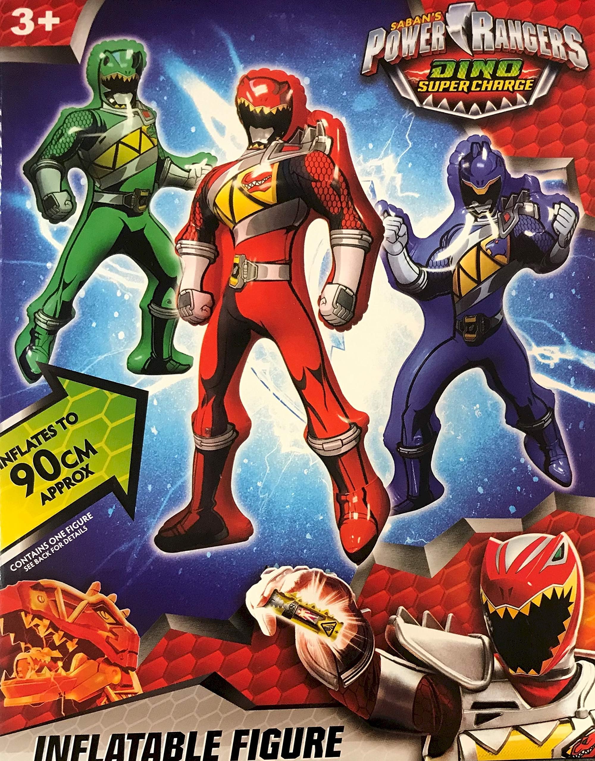 Official Licensed Merchandise Power Rangers Dino Charge Inflatable Blow Up Trio Red, Green & Blue Figures (Red, Green & Blue)