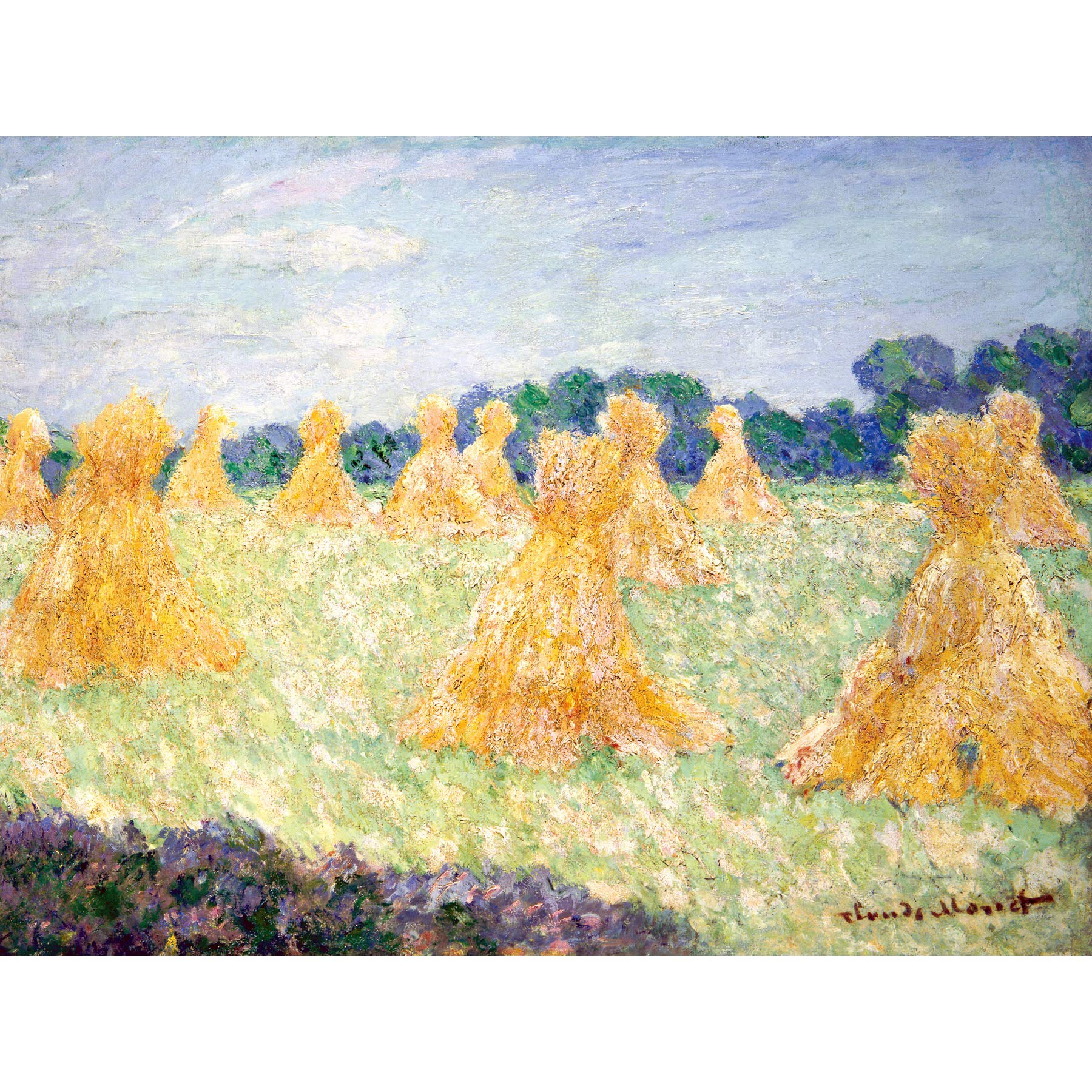 Claude Monet The Young Ladies Of Giverny Sun Effect Large Wall Art Print Canvas Premium Poster Mural