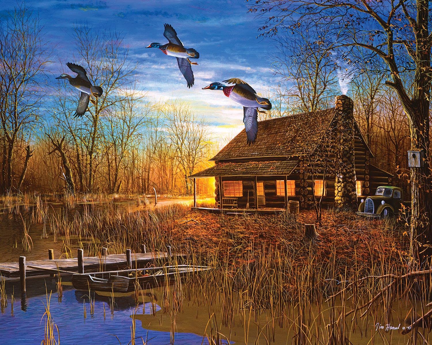 Springbok 1000 Piece Jigsaw Puzzle Duck Lodge - Unique Cut Pieces