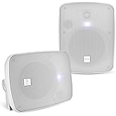 Pyle Outdoor 5.25" Wireless Bluetooth Speaker - 2-Way Waterproof Weatherproof Wall/Ceiling Mounted Dual Speakers with Heavy Duty Grill, Universal Mount, for Patio and Indoor Use (Pair)
