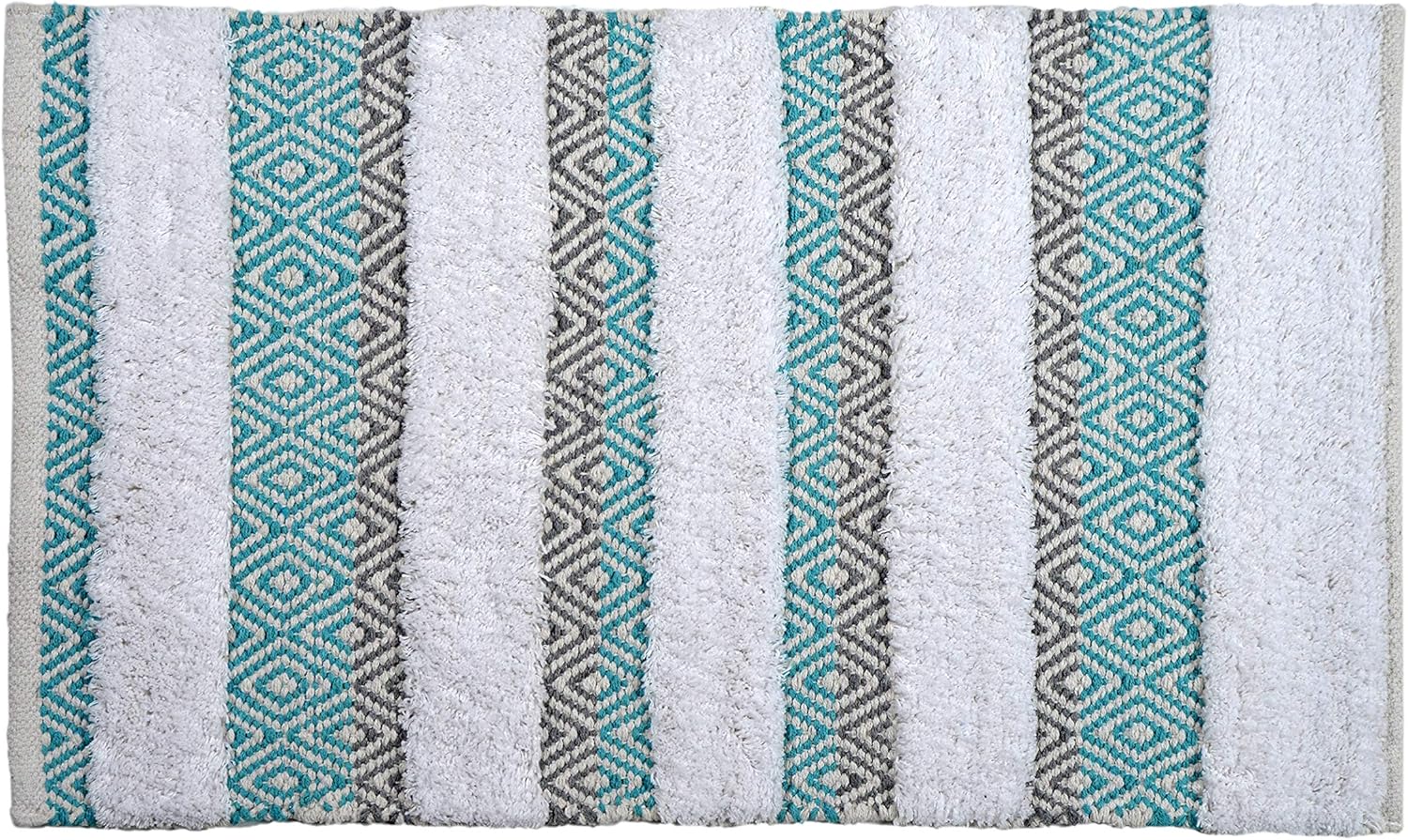 Allure Bath Fashions Capri Bath Mat 100 Cotton Quick Drying Bathroom Mat Hand Woven Raised