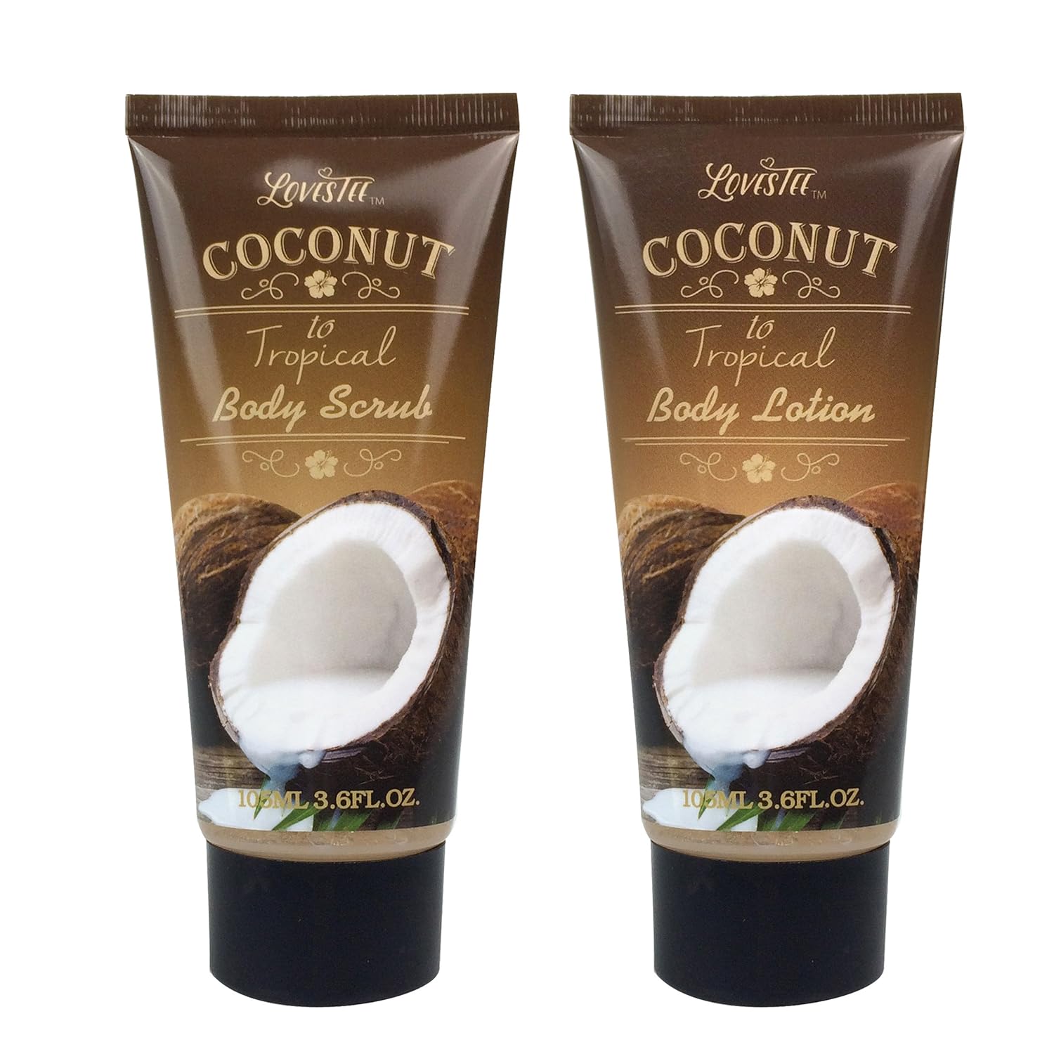 Spa Gift Basket and Bath Set with Refreshing Coconut Fragrance by Lovestee - Bath and Body Gift Set Includes Shower Gel Body Lotion Body Scrub Body Butter Bath Salt and Loofah Back Scrubber : Beauty
