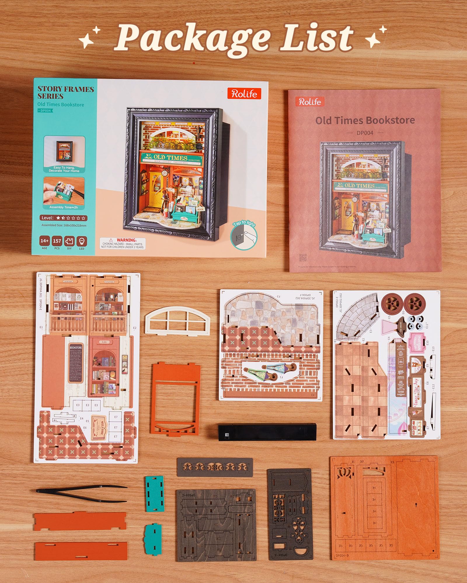 Rolife DIY Miniatur Haus für Erwachsene Wandhängbares Miniatur Puppenhaus mit LED Lichtern Wohnkultur 3D Puzzle Kreatives Geschenk für Erwachsene (Alte Buchhandlung) 7