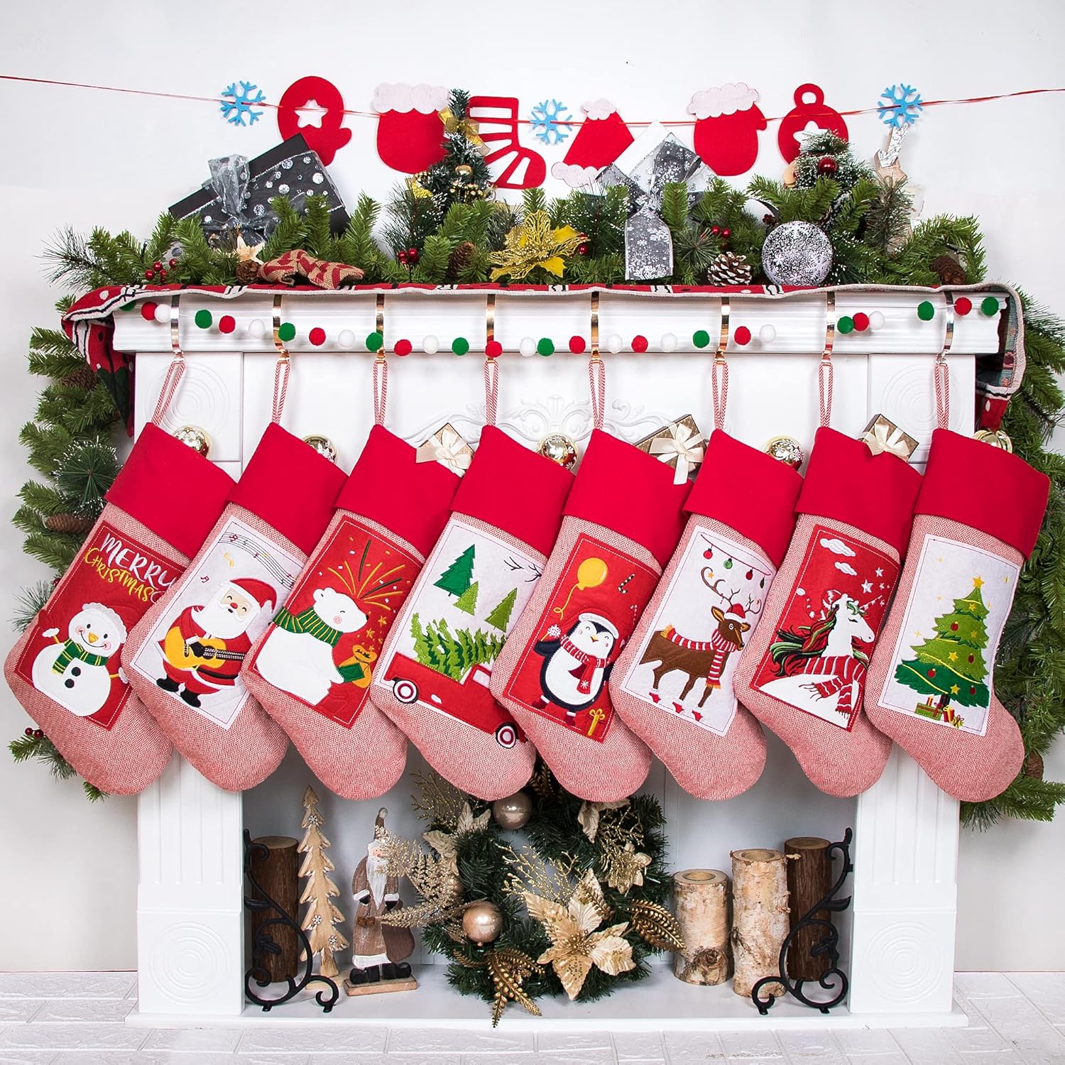Stockings & Holders - GEX Christmas Stockings 8 Pack for Family 20