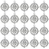 Joyzan Nautical Ship Wheel Anchor Charms Pendants, Rudder Helm Compass Collection Bulk Sailor Tibetan Silver Assorted Steampunk Connector DIY Bracelet Necklace Jewelry Finding Making Craft Alloy 20PCS