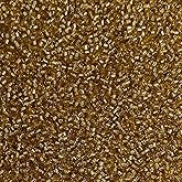 Miyuki Delica 11/0 Seed Beads - Glass Beads Bulk 5 Grams & Size 1.6mm 1000 Pieces Glass Seed Beads Transparent Gold (DB42)