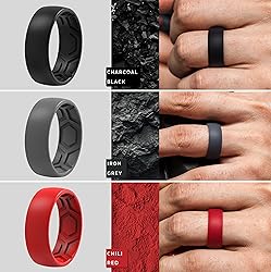 ThunderFit Silicone Rings for Men, Breathable