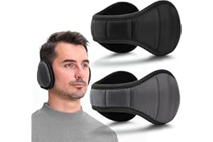 Eyegla Winter Ear Muffs For Men Behind The Head Earmuffs Women Adjustable Ear Muffs Foldable Ear Warmers Black/Gray,2Pack