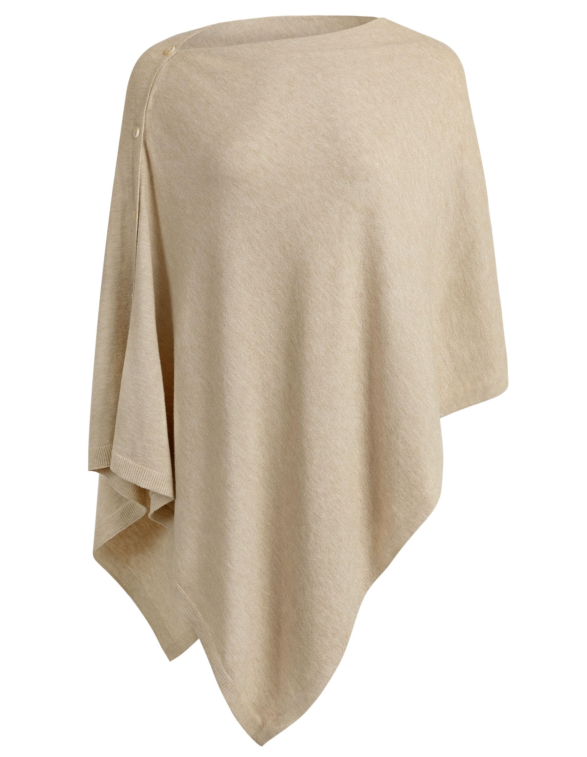PULI Women's Versatile Knitted Shawls Scarf Poncho Sweater with Buttons Lightweight Spring Summer Fall Wraps
