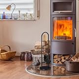 Relaxdays 4-Piece Black Fireplace Tool Set with Stand Shovel Broom Scraper view 2