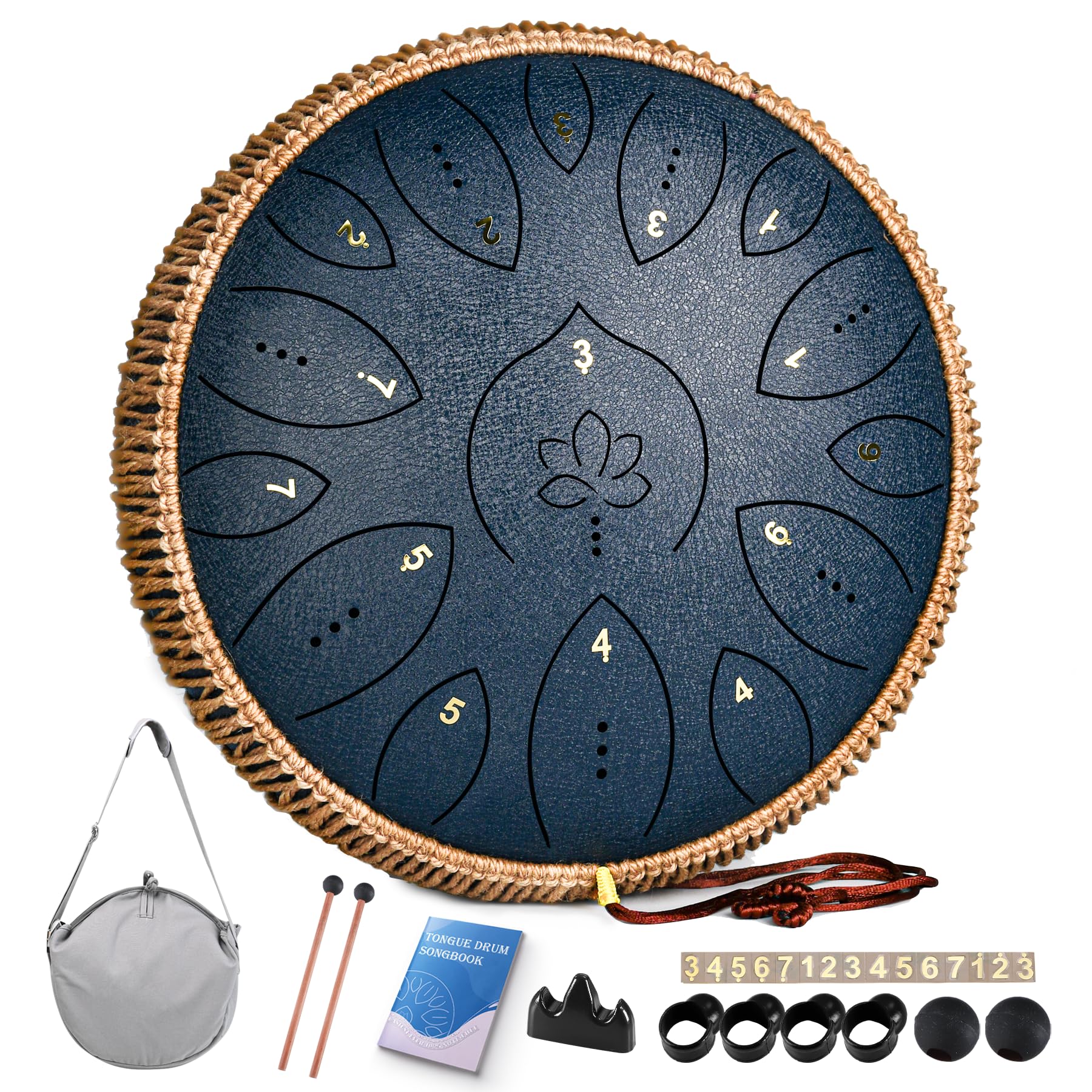 Photo 1 of *drum only) Steel Tongue Drum 13 Inches 15 Notes, Hand Pan Drums for Adults 432hz, C Major