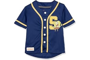 Spongebob Squarepants Boys Spongebob Squapants Boys Baseball Jersey Classic Mesh Button Down Shirt - Nickelodeon