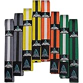 Antares Athletics Brazilian Jiu Jitsu Belts Preshurunk Martial Arts Youth BJJ Belts for Girls & Boys with BJJ Ranking Stripes