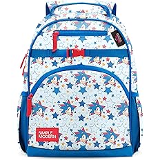 Simple Modern Sonic the Hedgehog Kids Backpack for School, Girls Boys | 18L | Fletcher Sonic the Hedgehog Bookbag, School Bac