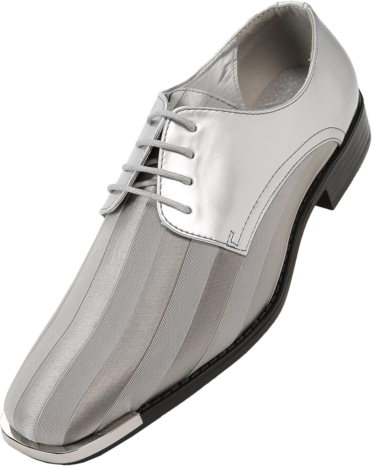 mens metallic silver dress shoes