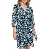 Karl Lagerfeld Paris Womens Essential Dresses – Floral Print Women’s Dresses with ¾ Sleeves