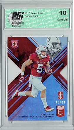 Amazon.com: Christian McCaffrey 2017 Panini Elite #118 Only 49 Made Rookie Card PGI 10 ...