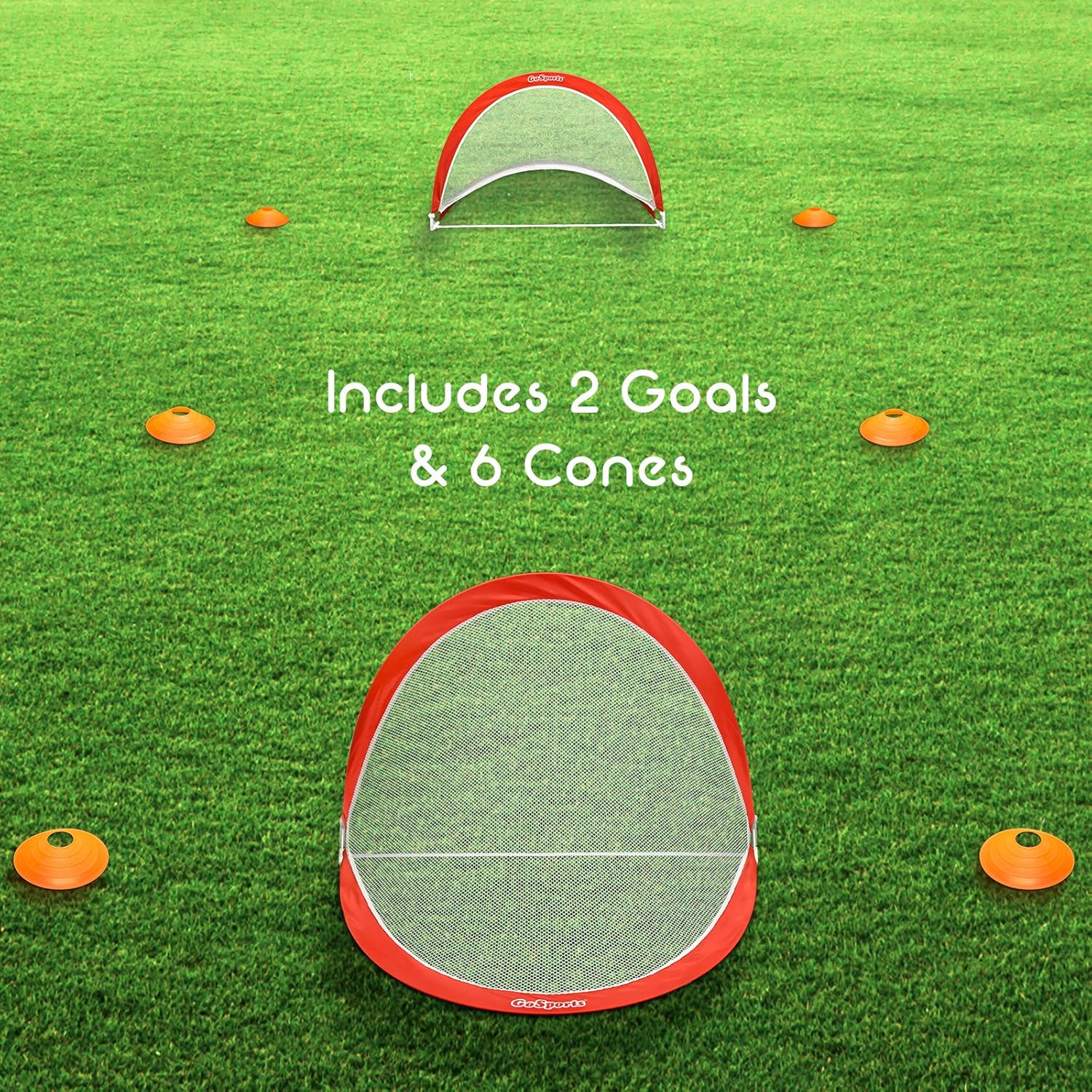 GoSports Portable Pop Up Soccer Goals for Backyard - Kids & Adults - Set of 2 Nets with Agility Training Cones and Carrying Case (Choose from 2.5', 4' and 6' Sizes) : Sports & Outdoors