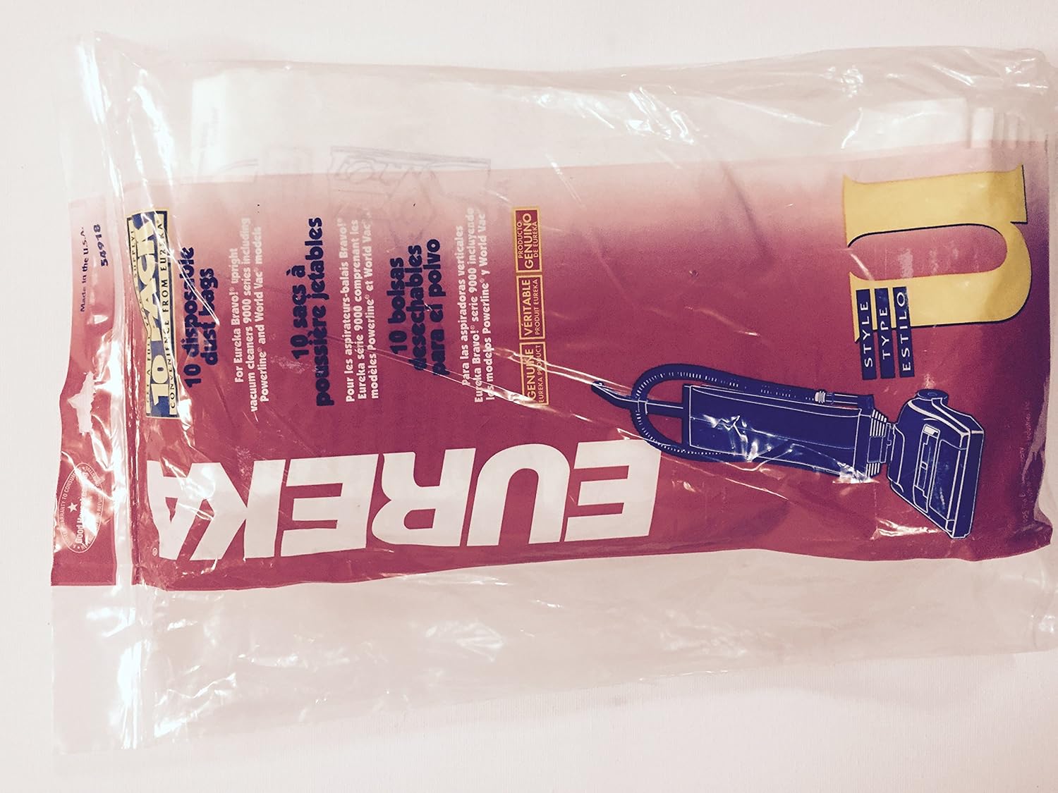 Genuine Eureka Style U Vacuum Bags 10 Pack