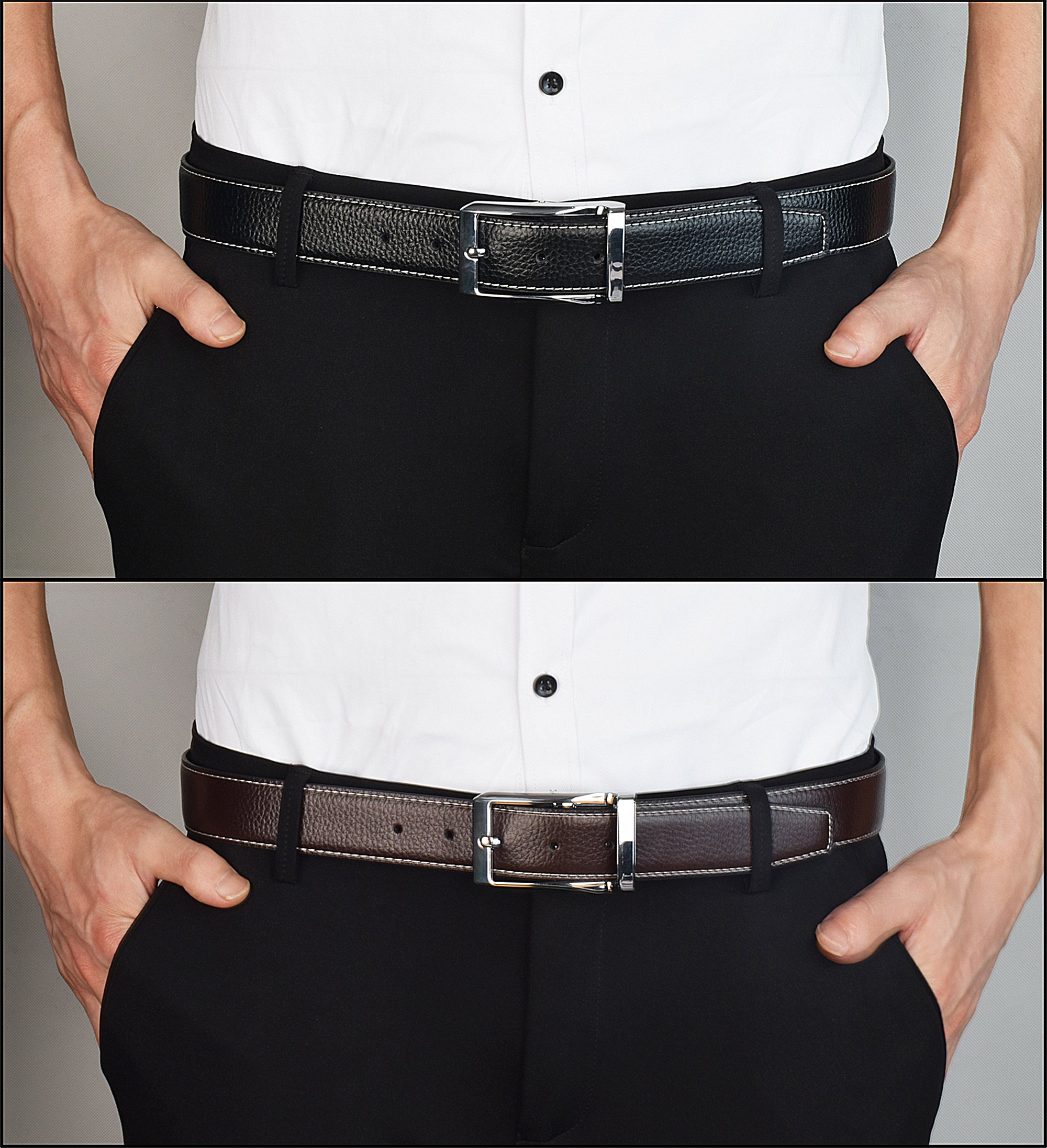 Men\'s Dress Belt Leather Reversible 1.25\