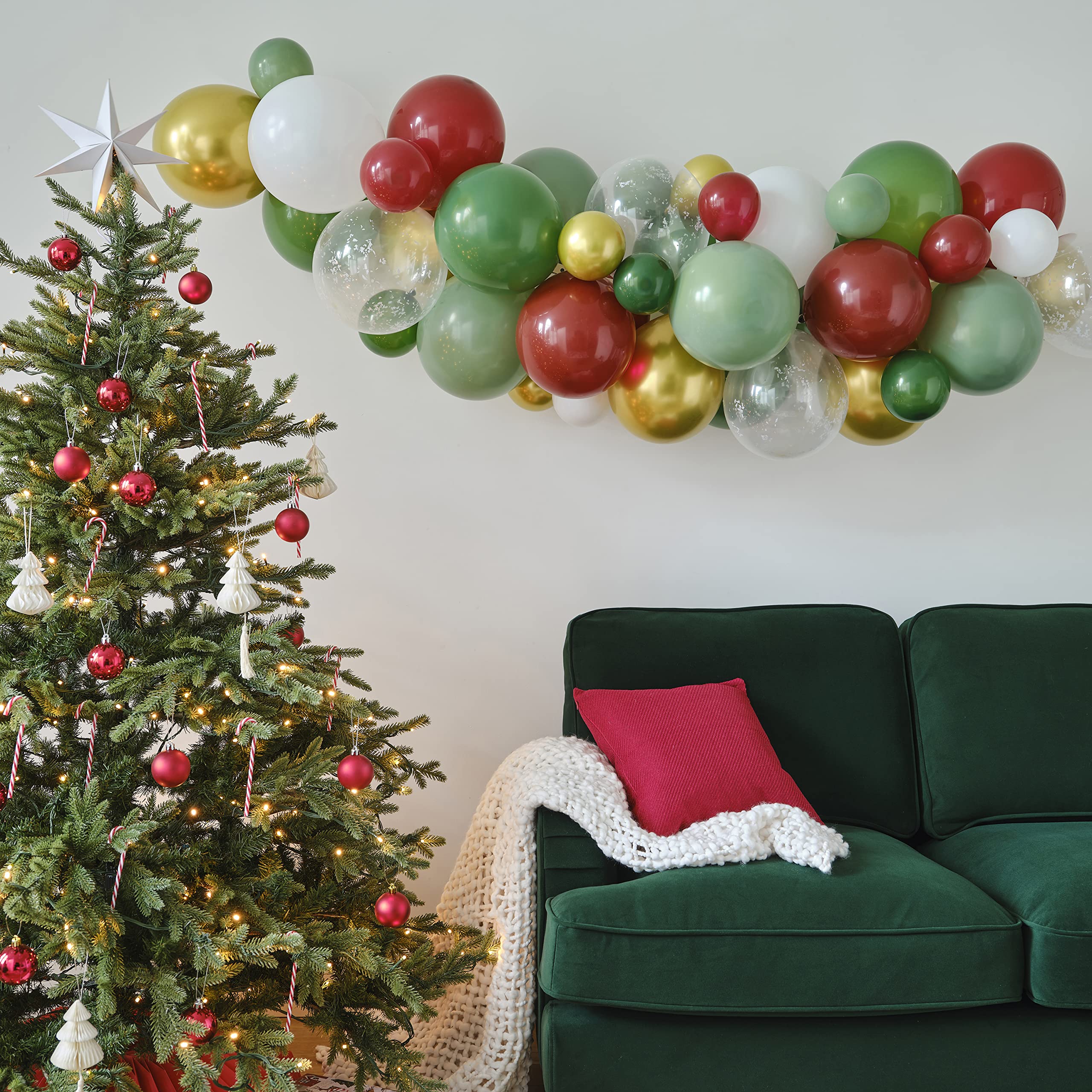 Ginger Ray Christmas Balloon Arch Garland Party Kit with 45 Balloons