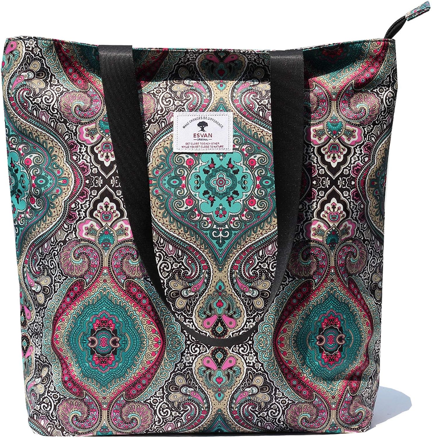 Original Floral Tote Bag Shoulder Bag for Gym Hiking Picnic Travel Beach