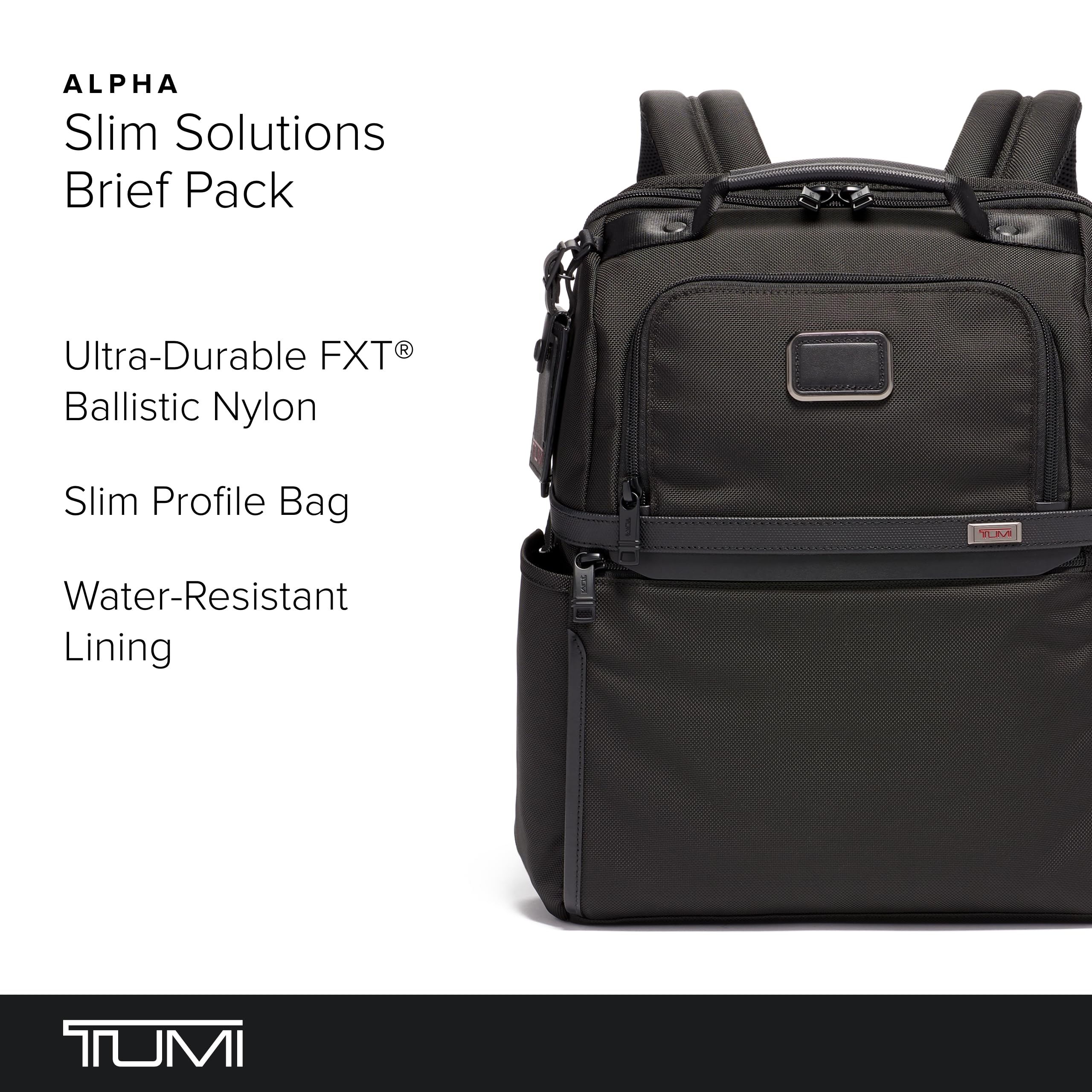 TUMI - Alpha Slim Solutions Brief Pack - Travel Laptop Backpack - Lightweight Business Backpack - Black