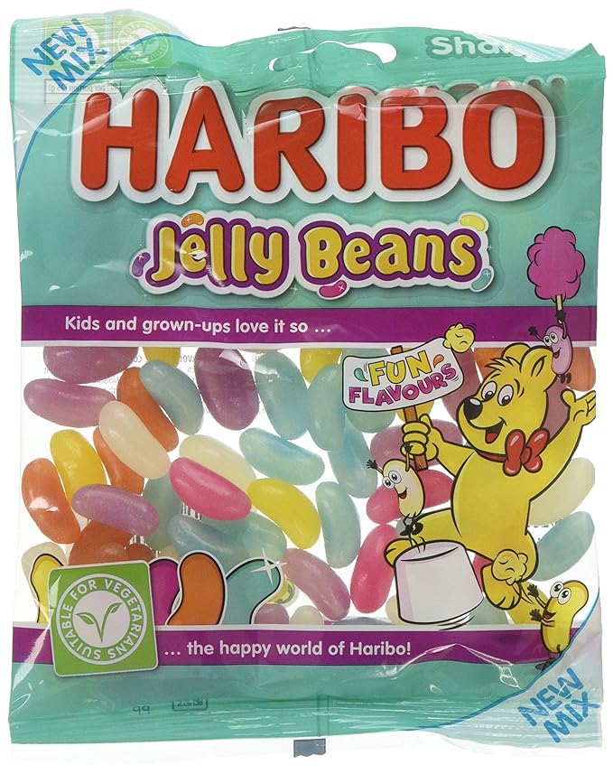 Haribo Jelly Beans 1.7kg, bulk vegetarian sweets 140g, pack of 12