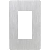 Lutron Claro Light Switch Cover Plate, 1 Gang Wallplate, for Decorator Light Switches, Rocker Light Switch Cover, Outlet Cover, Screwless Switch Plate Cover, Gloss, CW-1-SS, Stainless Steel