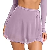 LASLULU Womens Flowy Tennis Skirt Mesh Workout Athletic Skirts with Pockets Shorts High Waisted Golf Skort Ballet Pickleball