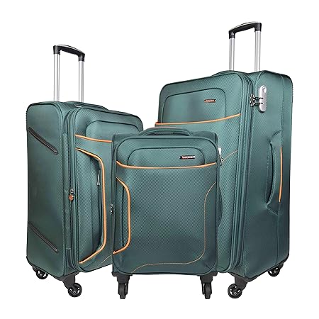 Murano Polyester 28 inches Green Hardsided Cabin Luggage (1070053_C)