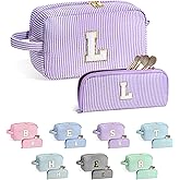 YOOLIFE Gifts for Teen Girls - Personalized Initial Makeup Bag, Birthday Gifts for Women Sister Friend Daughter Girls Kids