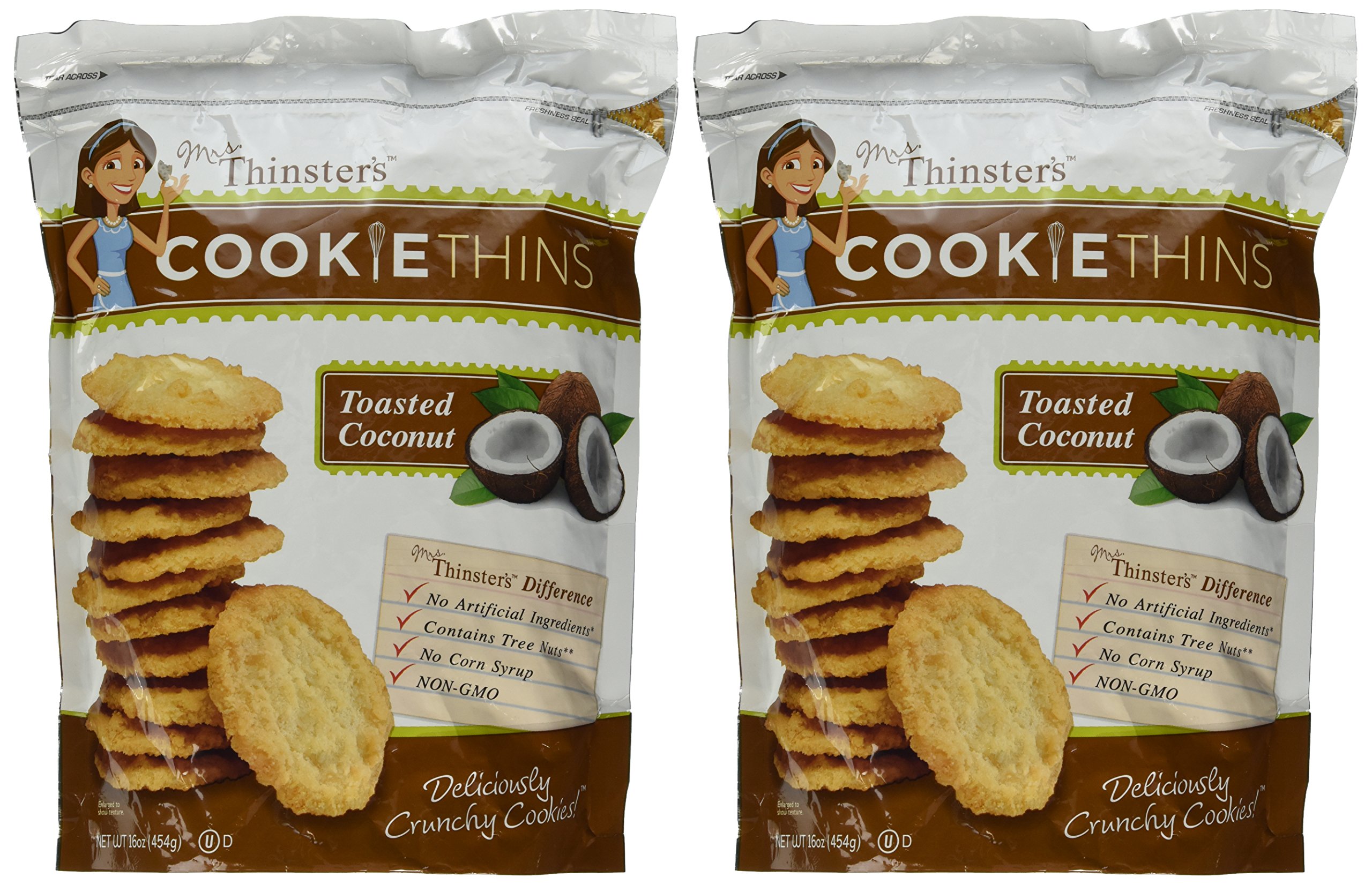 Mrs. Thinster's TOASTED COCONUT Cookie Thins 16 Oz (Pack of 2) Pricepulse