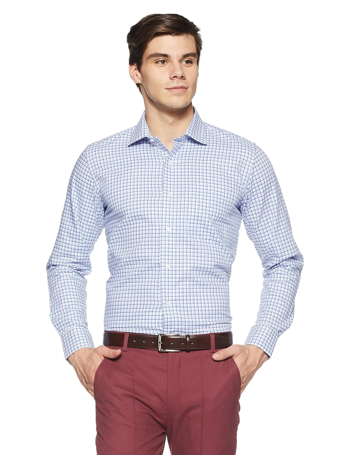 van heusen men's solid slim fit formal shirt