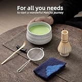 TEANAGOO Matcha Set 7 pcs Chawan Chasen Chashaku Sieve Stand Holder view 6