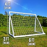 Football Flick 6x4ft Garden Goal 70mm PVC Posts 2 Year Warranty White view 6