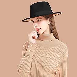 Wide Brim Fedora Hats for Women & Men Classic Dress