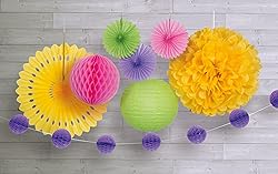 Sunflower Yellow Solid Hanging Tissue Pom Pom