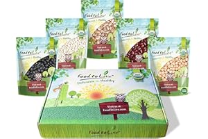 Organic Beans in a Gift Box – A Variety Pack of Pinto Beans, Dark Red Kidney Beans, Black Beans, Navy Beans, Garbanzo Beansxx